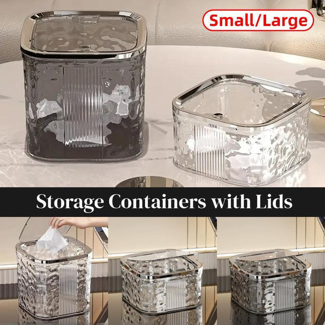 Desktop Mini Trash Can Small Waste Bin Storage Bucket for Office Kitchen Home - White-S.