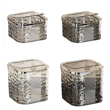 Desktop Mini Trash Can Small Waste Bin Storage Bucket for Office Kitchen Home - White-S.
