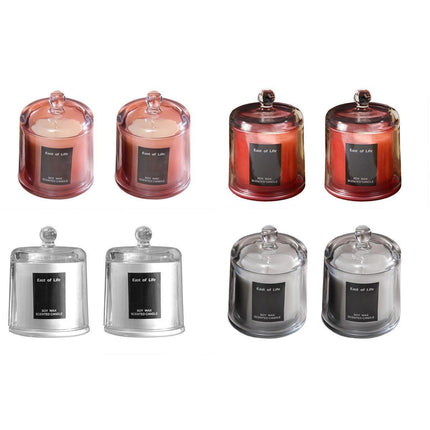 2Pcs Smokeless Glass Aromatherapy Candles Scented Gift Set for Relaxation - Freesia.