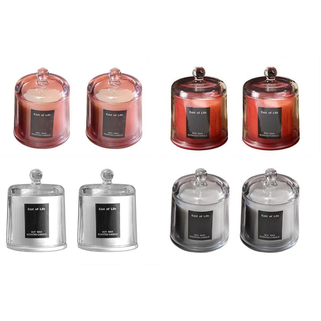 2Pcs Smokeless Glass Aromatherapy Candles Scented Gift Set for Relaxation - Freesia.