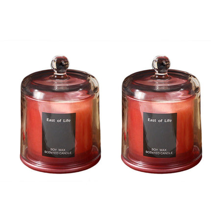 2Pcs Smokeless Glass Aromatherapy Candles Scented Gift Set for Relaxation - Freesia.