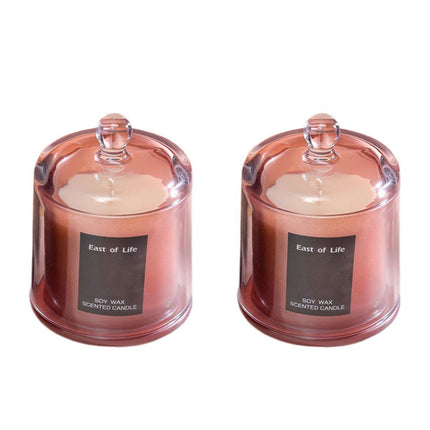 2Pcs Smokeless Glass Aromatherapy Candles Scented Gift Set for Relaxation - Freesia.