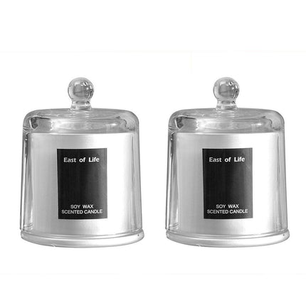 2Pcs Smokeless Glass Aromatherapy Candles Scented Gift Set for Relaxation - Freesia.