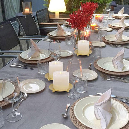 4pcs Iron Plate Candle Holder Aroma Base Tray for Decorative Candle Stand Set - Black.