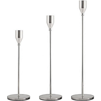 Set of 3 Decorative Candlestick Holder Candle Stand for Wedding / Dinner / Party - French Gold.