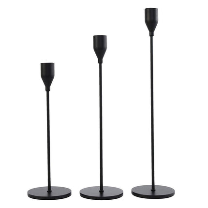 Set of 3 Decorative Candlestick Holder Candle Stand for Wedding / Dinner / Party - French Gold.