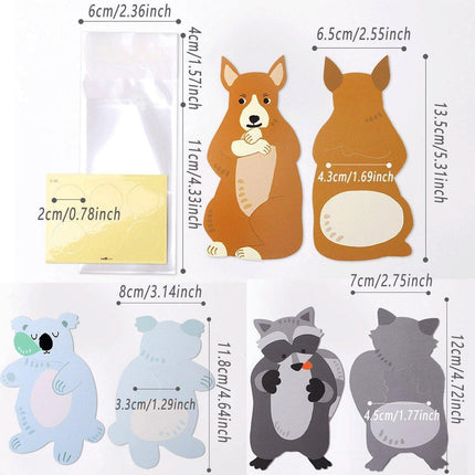 100pcs Cute 3D Cartoon Animal Candy Bags for Party Favors Birthday Gift Wrapping - Koalas.