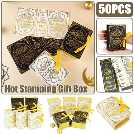 50PCS Moon Stars Wedding Candy Box Gift Box Holiday Party Decorations Favour - Black.