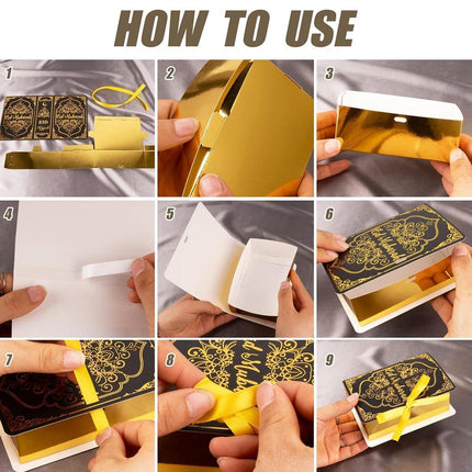 50PCS Moon Stars Wedding Candy Box Gift Box Holiday Party Decorations Favour - Black.