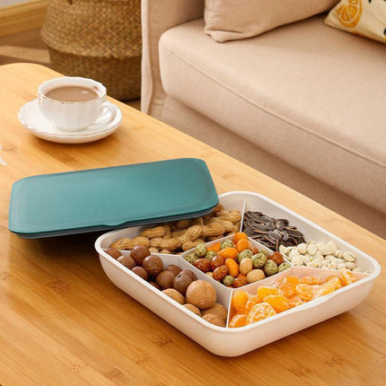 Plastic Fruit Plate Candy Box Dried Fruit Storage Box Snacks Nuts Tray Holder - Green.