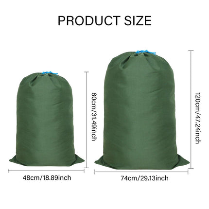 Canvas Drawstring Large Bag Pouch Clothes Craft Storage Laundry - Green-74X120cm.