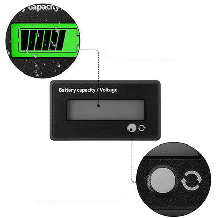 Lcd 12V-48V Battery Capacity Indicator Voltage Voltmeter Monitor Meter Caravan.