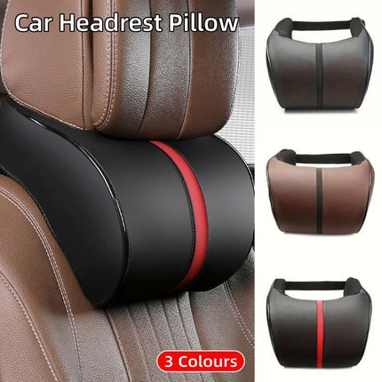 Car Headrest Neck Pillow for Comfortable Travel Support Memory Foam Car Pillow - Black.