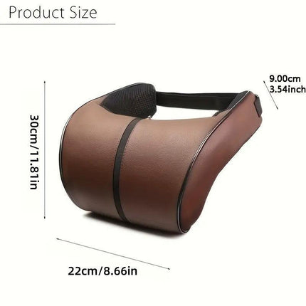 Car Headrest Neck Pillow for Comfortable Travel Support Memory Foam Car Pillow - Brown.