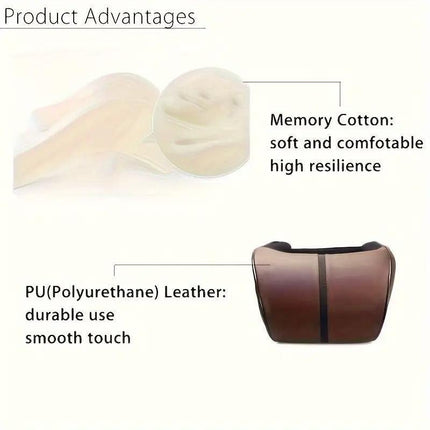 Car Headrest Neck Pillow for Comfortable Travel Support Memory Foam Car Pillow - Brown.