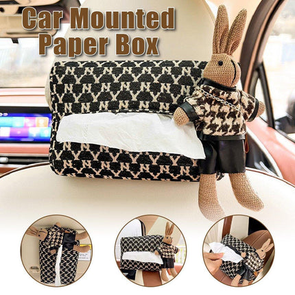 Car Tissue Box Cute Fabric Hanging Box for Car and Living Room Tissue Organizer.