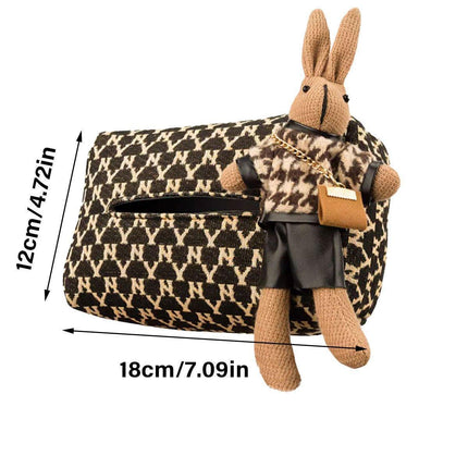 Car Tissue Box Cute Fabric Hanging Box for Car and Living Room Tissue Organizer.