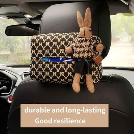 Car Tissue Box Cute Fabric Hanging Box for Car and Living Room Tissue Organizer.
