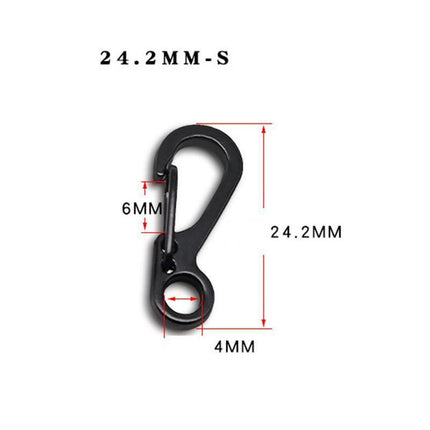 10X Mini Alloy Carabiner Keychain Durable Snap Spring Clip Hook - Gun Grey.