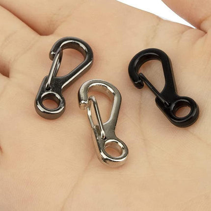 10X Mini Alloy Carabiner Keychain Durable Snap Spring Clip Hook - Gun Grey.