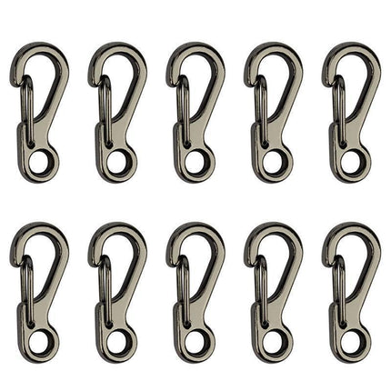 10X Mini Alloy Carabiner Keychain Durable Snap Spring Clip Hook - Gun Grey.