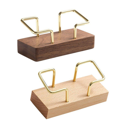 Business Card Holder Organizer Desk Display Stand Wooden Card Storage Box - Coffee.