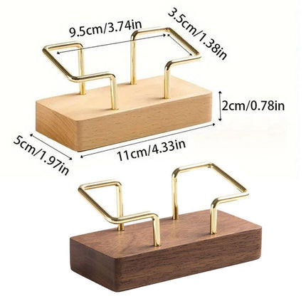 Business Card Holder Organizer Desk Display Stand Wooden Card Storage Box - Coffee.