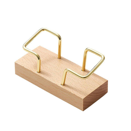 Business Card Holder Organizer Desk Display Stand Wooden Card Storage Box - Coffee.