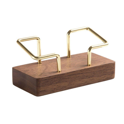 Business Card Holder Organizer Desk Display Stand Wooden Card Storage Box - Coffee.