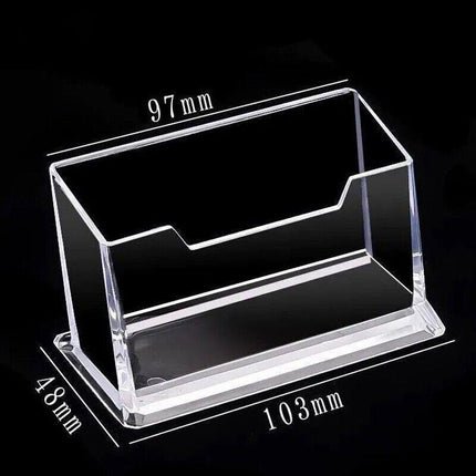 10 X Clear PMMA Business Card Holders for Desktop Display - 10PCS.