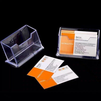 10 X Clear PMMA Business Card Holders for Desktop Display - 10PCS.
