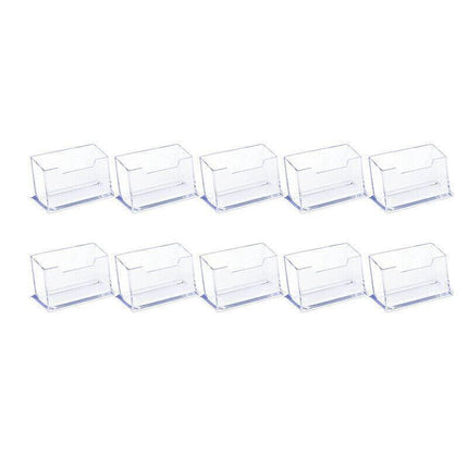 10 X Clear PMMA Business Card Holders for Desktop Display - 10PCS.