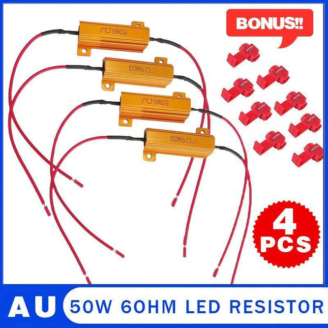 4X 50W Led Load Resistor 12V Lights Front Rear Indicator Hyper Flash Car 4Wd Ute.