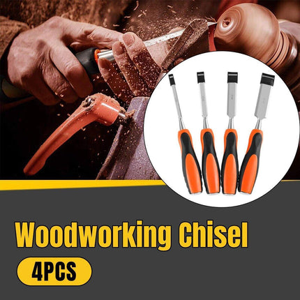 4PCS Woodworking Chisel Set Manual Carving Tools for Wood Craft DIY Projects.