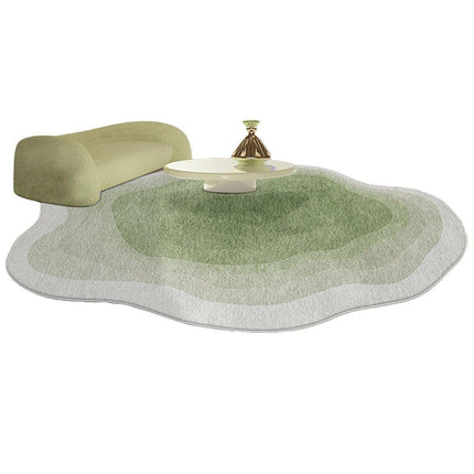 Shaped Cashmere Carpet Living Room Full Blanket Cloakroom Dressing Table - Green.