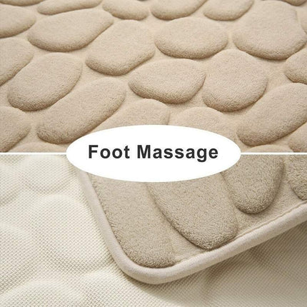40x60cm Non-Slip Memory Foam Bath Mat Super Absorbent Floor Rug for Bathroom Use - Grey.