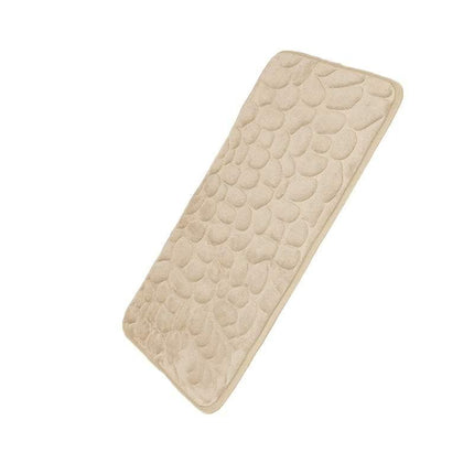 40x60cm Non-Slip Memory Foam Bath Mat Super Absorbent Floor Rug for Bathroom Use - Khaki.