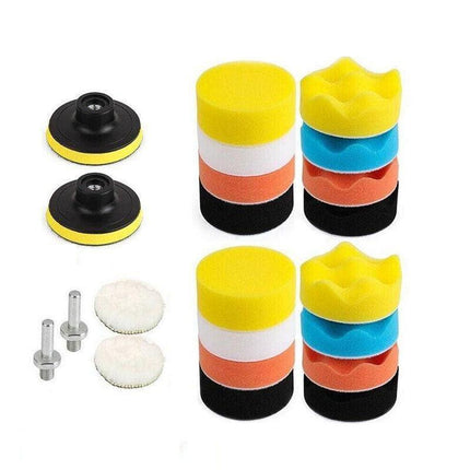 22Pcs 3" Buffing Waxing Polishing Sponge Pads Kit Set For Car Polisher Drill Au.