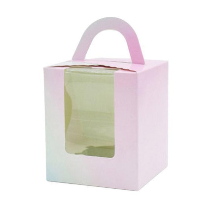 50x Assorted Color Muffin Cake Boxes with Clear Window & Handle High Quality - England style-50PCS.