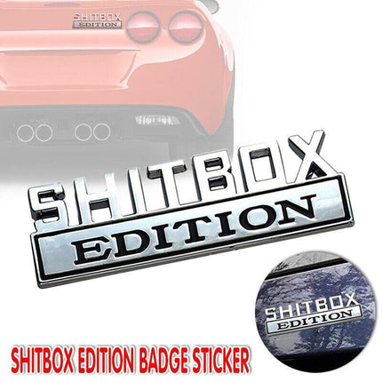 Funny Car Emblem Badge Sticker 8x3cm Metal Self-Adhesive for Rear Boot or Window.