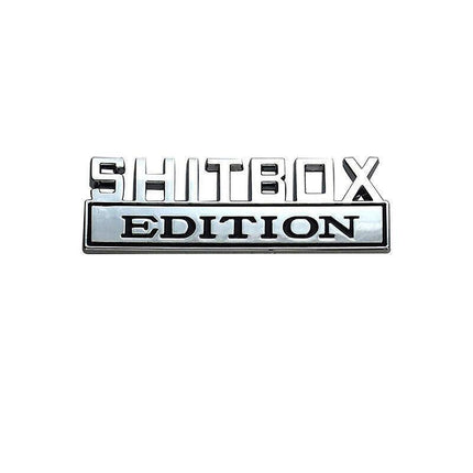Funny Car Emblem Badge Sticker 8x3cm Metal Self-Adhesive for Rear Boot or Window.