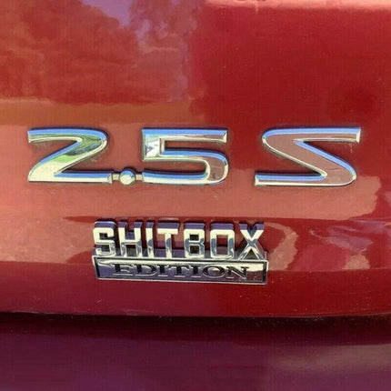 Funny Car Emblem Badge Sticker 8x3cm Metal Self-Adhesive for Rear Boot or Window.