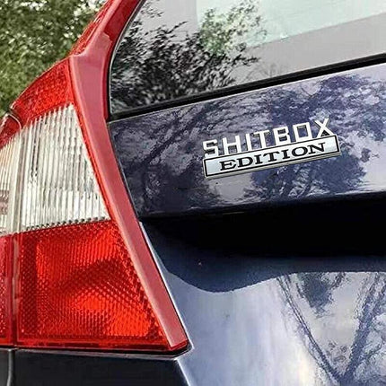 Funny Car Emblem Badge Sticker 8x3cm Metal Self-Adhesive for Rear Boot or Window.