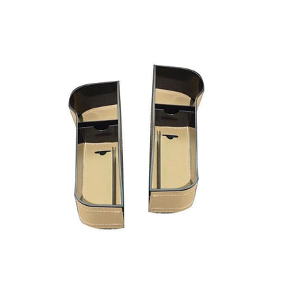 PU Leather Seat Side Gap Storage Box with Phone and Bottle Holder for Car Interior - Brown.