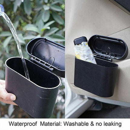 Mini Car Trash Bin with Lid Multifunction Rubbish Can for Vehicle Office Desktop Use.