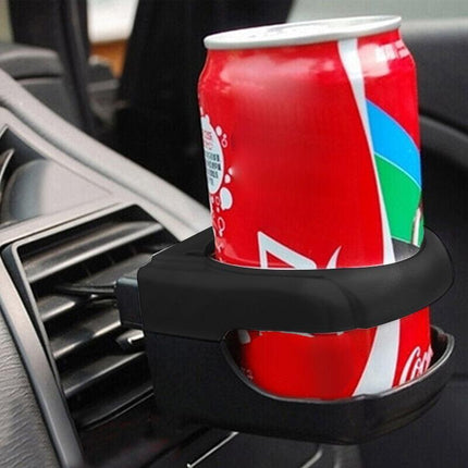 Car Cup Holder Air Vent Drink Mount Black Clip-On Can Bottle Holder for Vehicle Black.