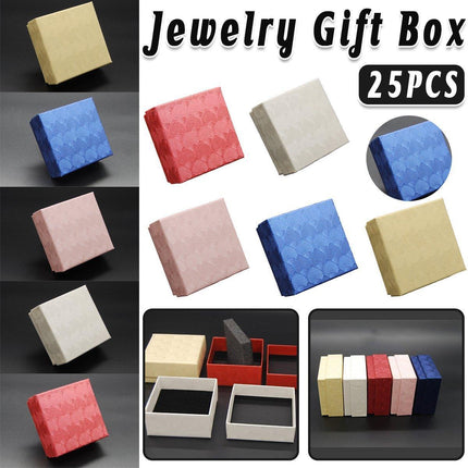 25X Jewelry Gift Boxes Shell Pattern 7.5CM Small GiftBox Empty Jewelry With Foam - Pink.