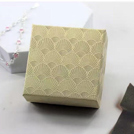 25X Jewelry Gift Boxes Shell Pattern 7.5CM Small GiftBox Empty Jewelry With Foam - Pink.