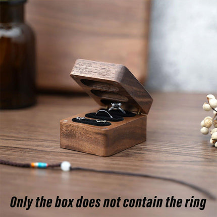 Wooden Ring Jewellery Box High Storage Box with Three Compartments for Rings.