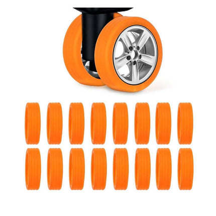 16PCS Silicone Luggage Wheels Cover Caster Shoes Wheel Protector for Luggage - Black.